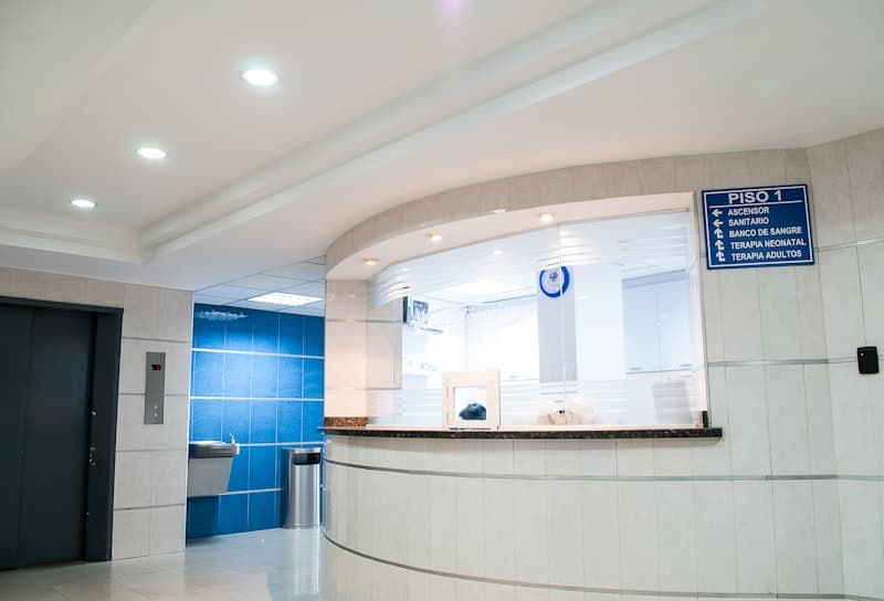 Modern medical practice interior with healthcare equipment